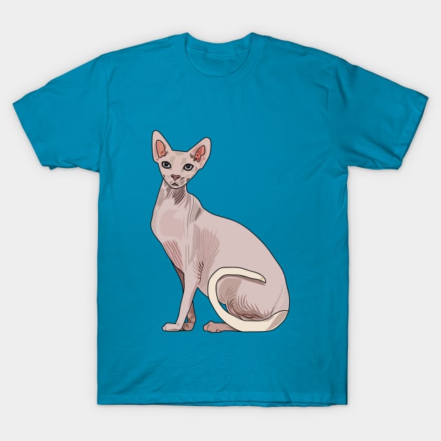 Sphynx cat cartoon illustration T-Shirt by Miss Cartoon